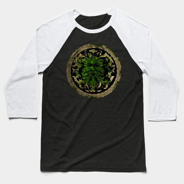 The Green Man Baseball T-Shirt by Nartissima